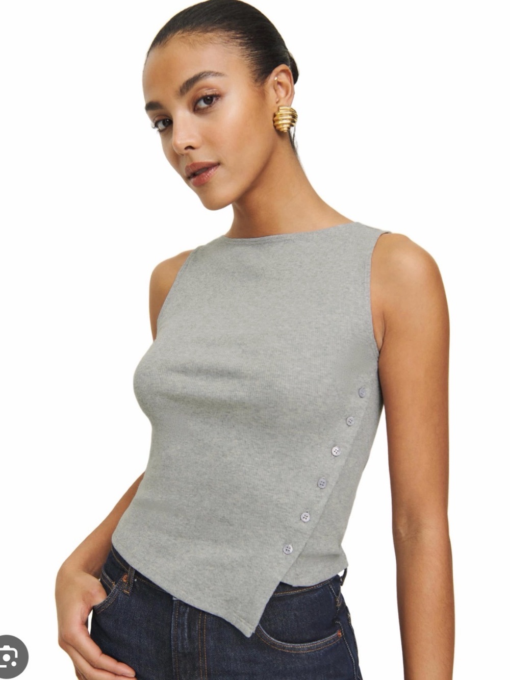 Reformation Hudson Rib Tank - Mineral Blue - Picture 7 of 7